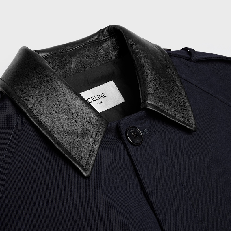 jacket IN COTTON AND WOOL GABARDINE - NAVY -  - 1 | CELINE
