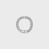 Triomphe Gourmette Bracelet in Brass with Rhodium Finish - SILVER -  - 1 | CELINE