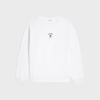 SUDADERA HOLGADA DE FELPA DE ALGODÓN - BLANCO CRUDO / NEGRO -  - 1 | CELINE