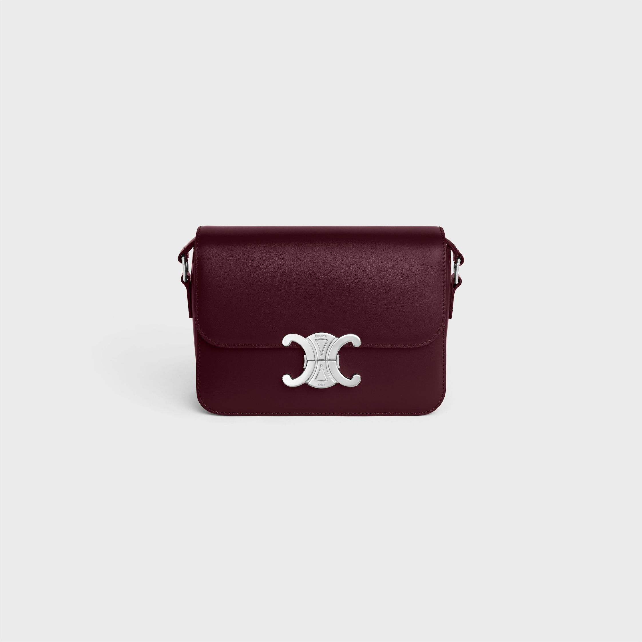TEEN TRIOMPHE BAG IN shiny calfskin - DEEP BURGUNDY | CELINE