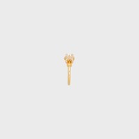 Triomphe Solitaire Sparkle Ring in Strass and Brass with Gold Finish - GOLD -  - 2 | CELINE