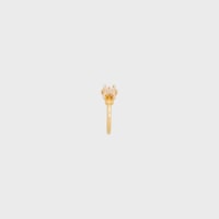 Triomphe Solitaire Sparkle Ring in Strass and Brass with Gold Finish - GOLD -  - 2 | CELINE