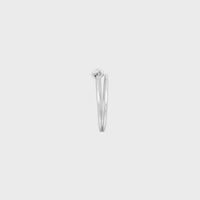 Knot Double Cuff in Brass with Rhodium Finish - SILVER -  - 2 | CELINE
