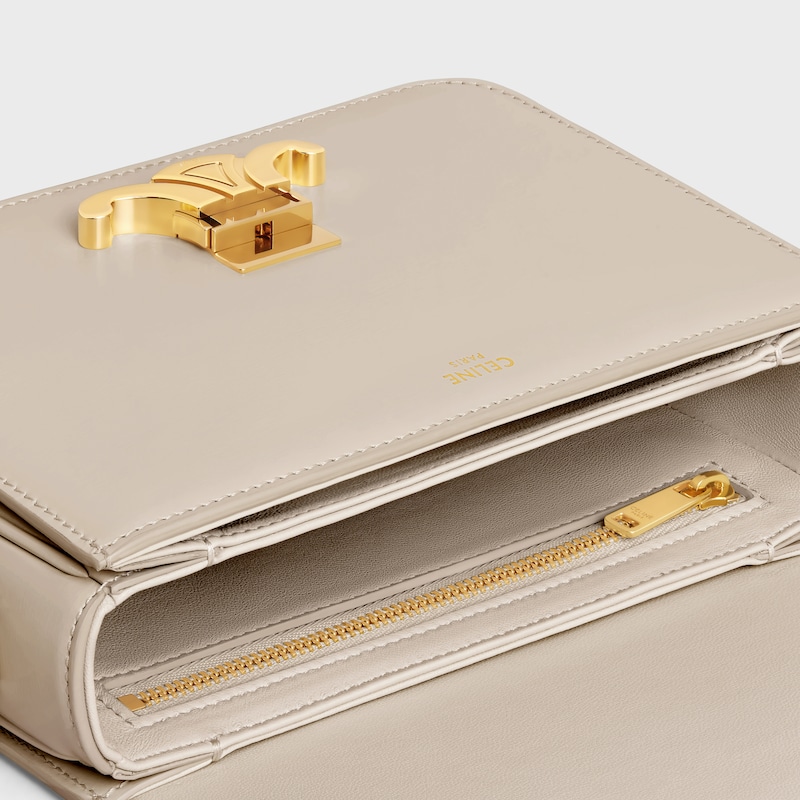 Teen Triomphe Bag in shiny calfskin - LIGHT STONE - TRIOMPHE - 1 | CELINE