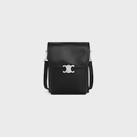 VERTICAL POUCH SOFT TRIOMPHE IN SMOOTH LAMBSKIN - BLACK - CROSS-BODY BAGS - 1 | CELINE