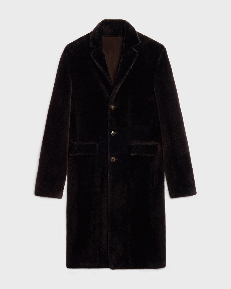 tailoring coat IN Lamb Shearling - EBENE -  - 1 | CELINE