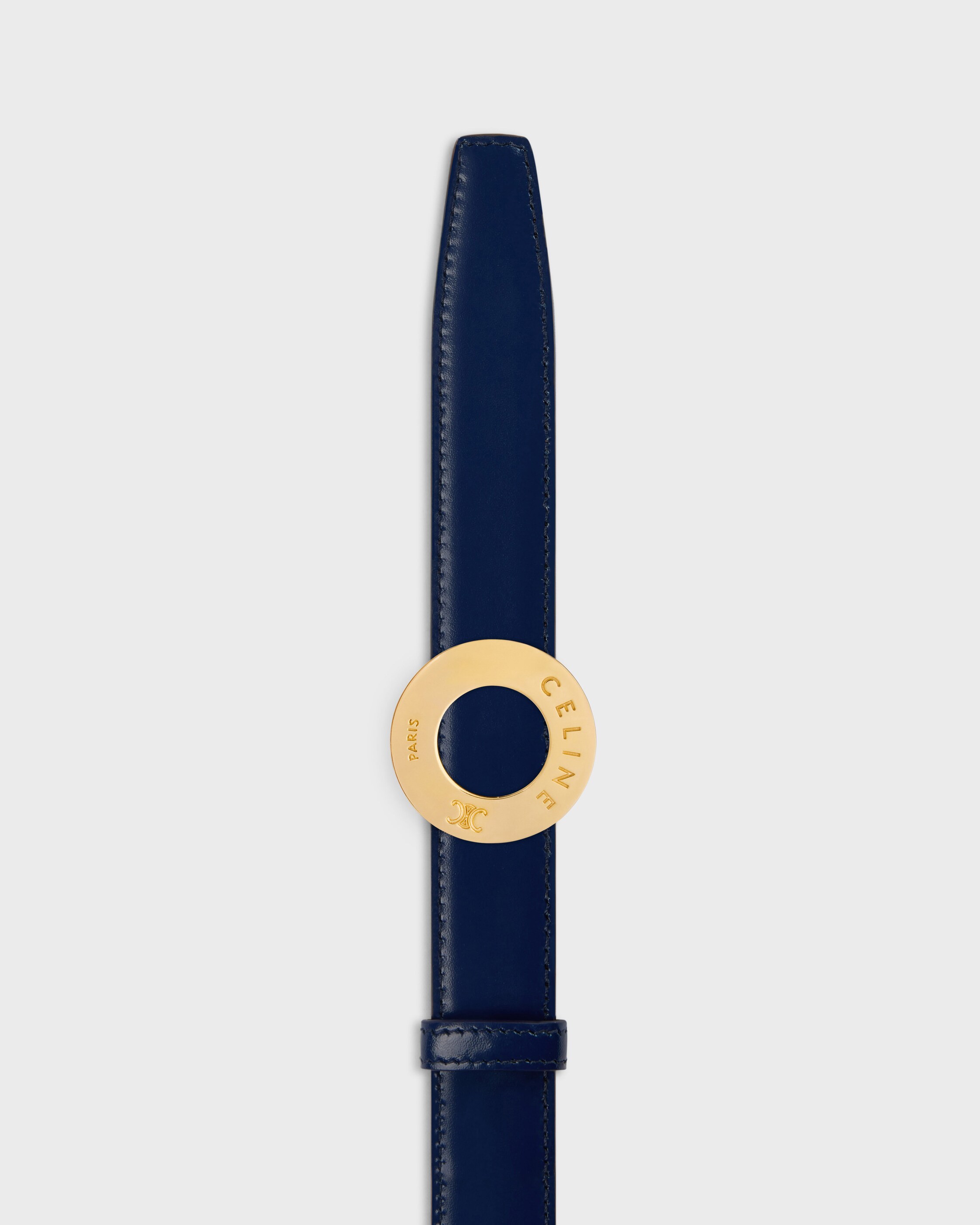 CELINE DISC BUCKLE & REVERSIBLE STRAP 25MM - CHESTNUT / DEEP NAVY