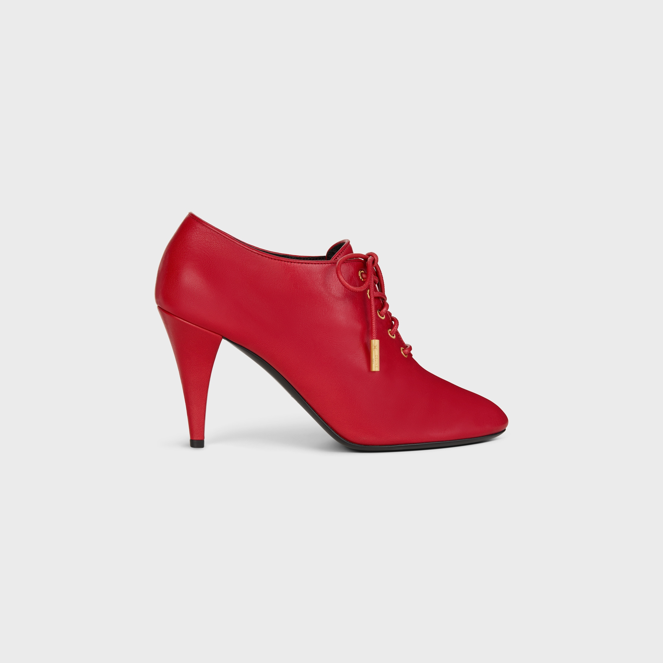 CELINE SOFT OXFORD LACE-UP HEELED BALLERINA IN calfskin - vegetal tanning