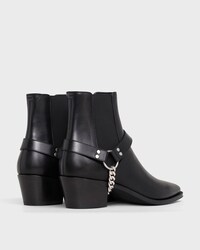 Chelsea Biker CELINE CAMARGUE en Veau végétal - Noir -  - 2 | CELINE