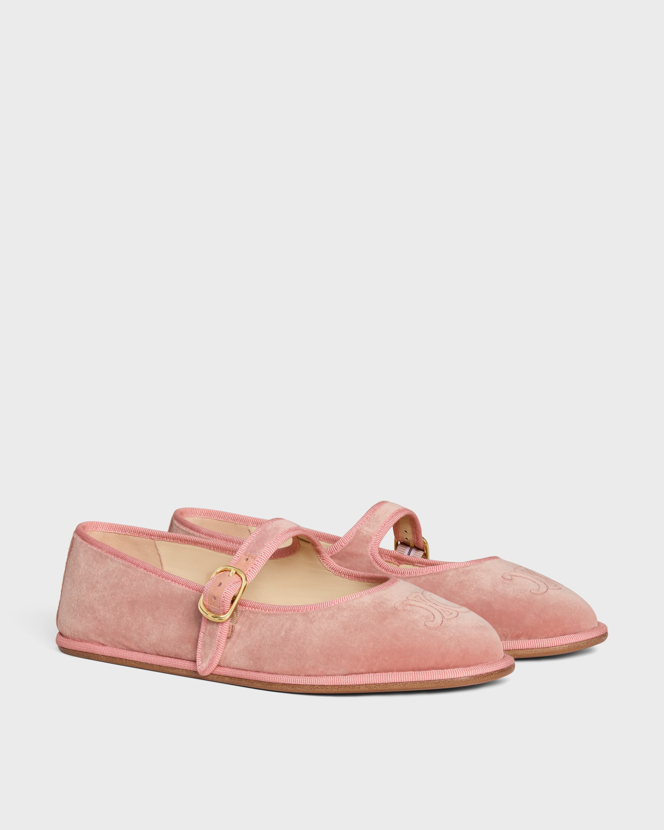 ÈVE TRIOMPHE BALLERINA IN VELVET - DIRTY PINK | CELINE
