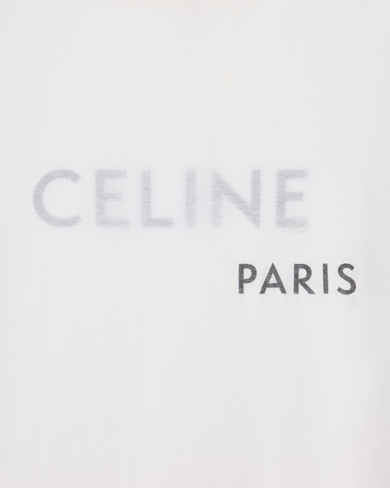 double layered t-shirt IN FINE COTTON JERSEY - OFF WHITE / BLACK -  - 1 | CELINE