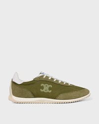 RACER SNEAKER IN NYLON, SUEDE CALFSKIN AND CALFSKIN - OLIVE -  - 1 | CELINE