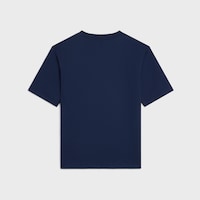 CAMISETA HOLGADA DE PUNTO DE ALGODÓN - TINTA AZUL MARINO / BLANCO -  - 2 | CELINE