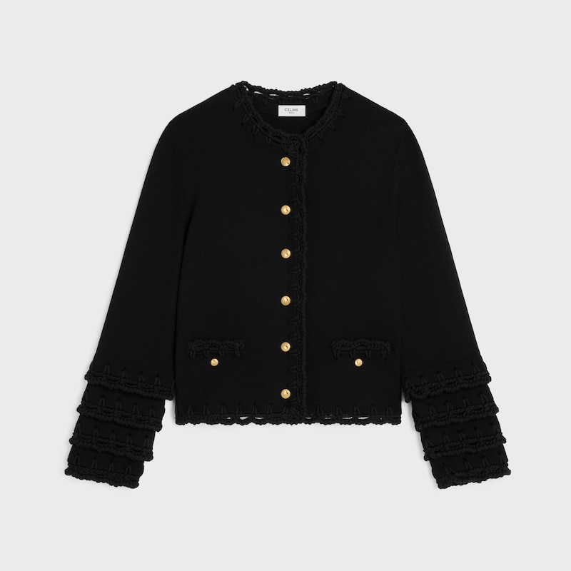 cardigan laine fine - Noir -  - 1 | CELINE