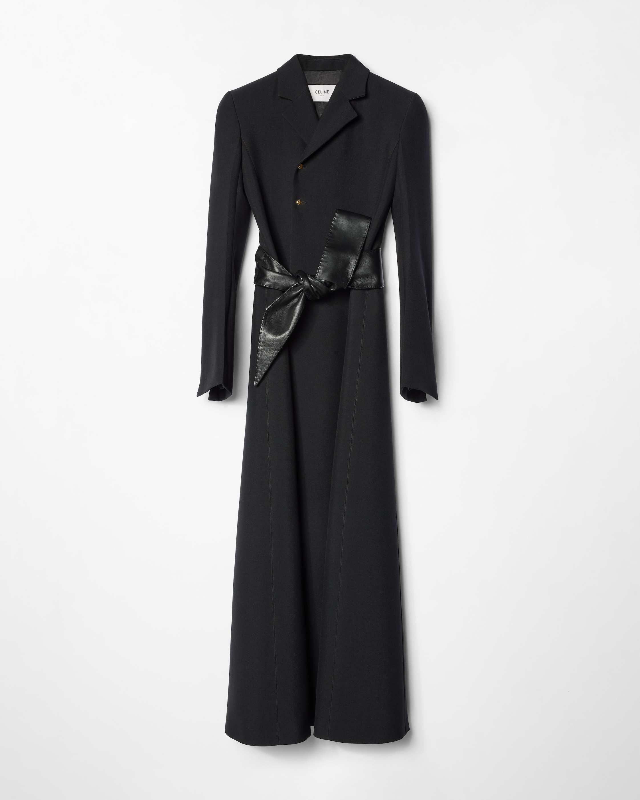 【ちゃこ】CELINE ダブルブレスト ウールロングコート ブラック DESIGNER BLACK COATS FOR WOMEN | CELINE