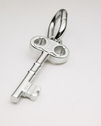 CHARMS TRIOMPHE KEY IN BRASS WITH RHODIUM FINISH - SILVER - CHARMS - 2 | CELINE