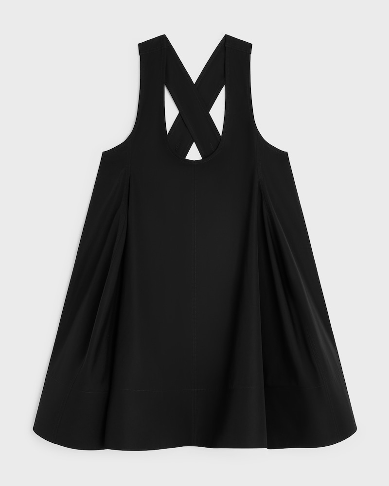 mini dress IN cotton poplin - BLACK -  - 1 | CELINE