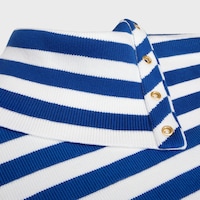 JERSEY DE CUELLO ALTO DE ALGODÓN - BLANCO/AZUL REAL -  - 2 | CELINE