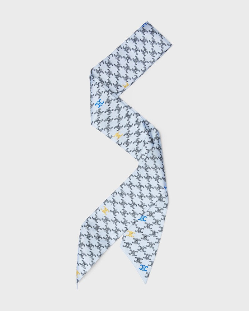 lavalliere IN silk twill - BABY BLUE / GOLD -  - 1 | CELINE