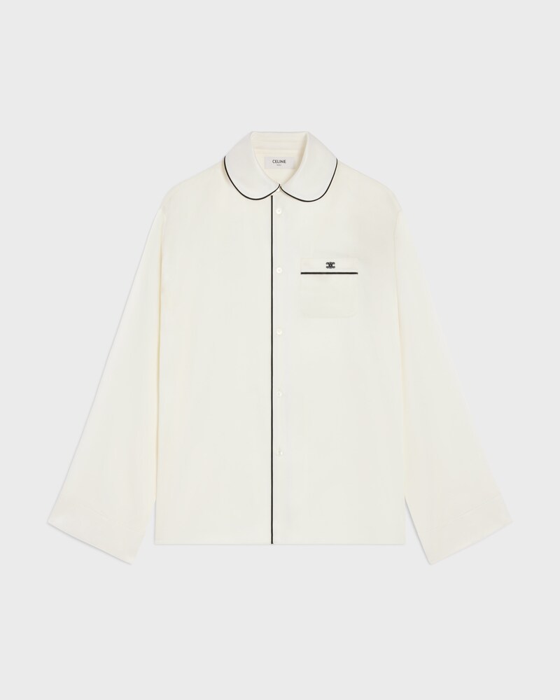pyjama shirt IN silk satin - IVOIRE -  - 1 | CELINE