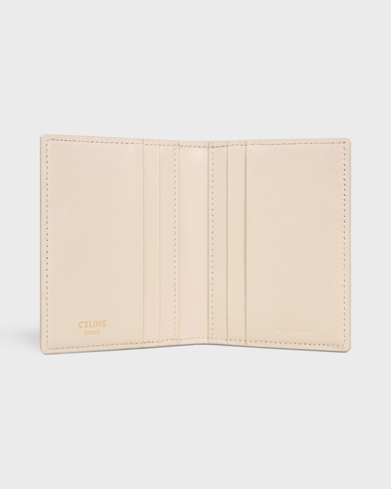 BI-FOLD CARD HOLDER TRIOMPHE PONTET IN GOATSKIN - CREAM - NEW - 1 | CELINE