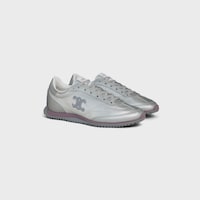 RACER SNEAKER AUS METALLISIERTEM GEWEBE UND KALBSLEDER - SILBER -  - 2 | CELINE