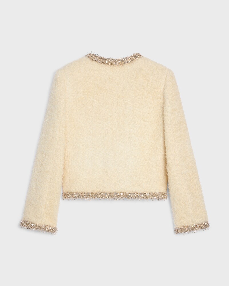 embroidered chelsea jacket IN silk natté - CHARDONNAY -  - 1 | CELINE