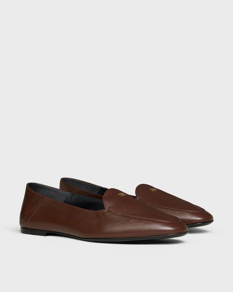 AURA LOAFER IN GOATSKIN - VINTAGE BROWN -  - 1 | CELINE