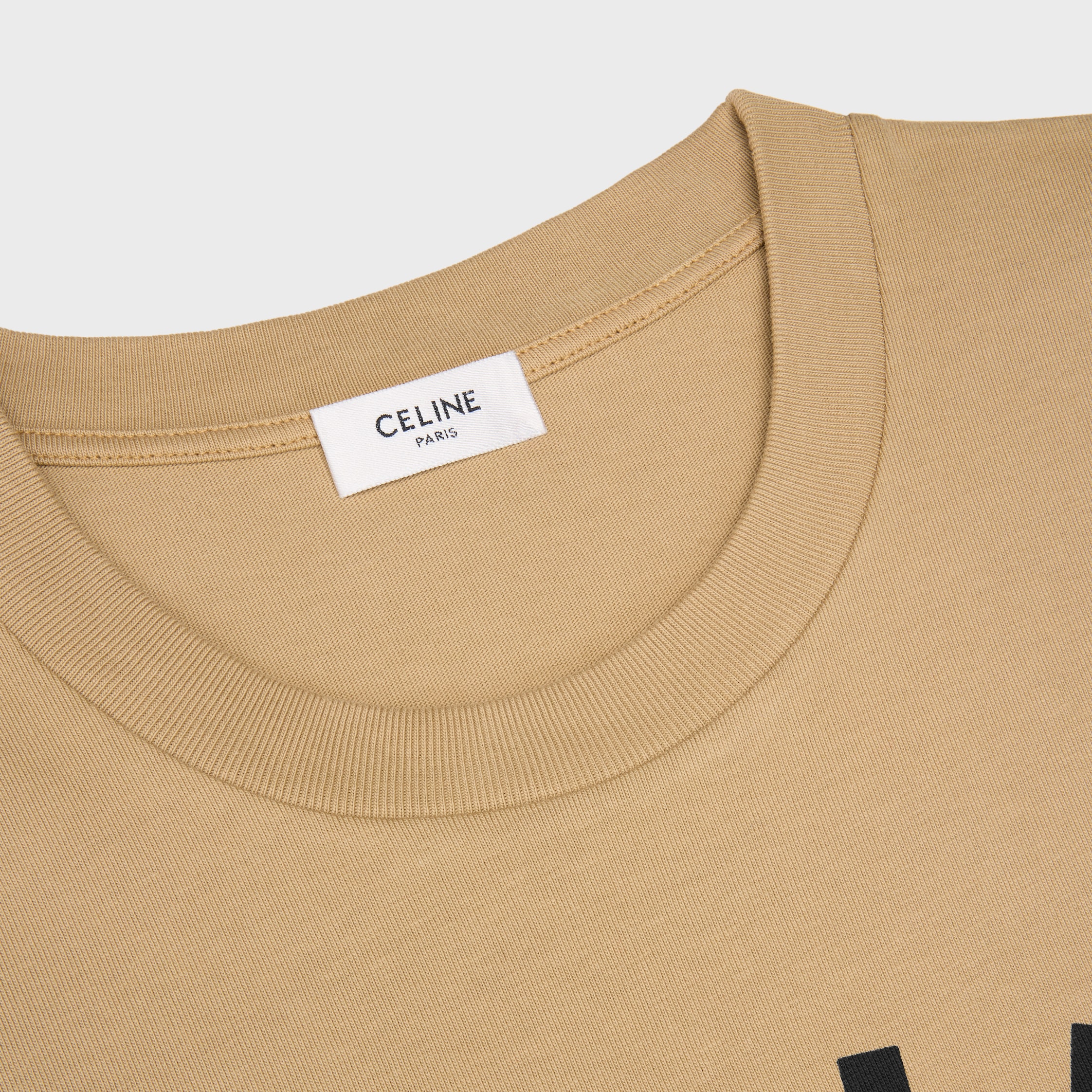 t-shirt IN cotton jersey - BEIGE / BLACK | CELINE