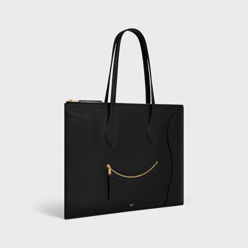 FLAT LUGGAGE IN GLOSSY CALFSKIN - BLACK - TOTE BAGS - 1 | CELINE