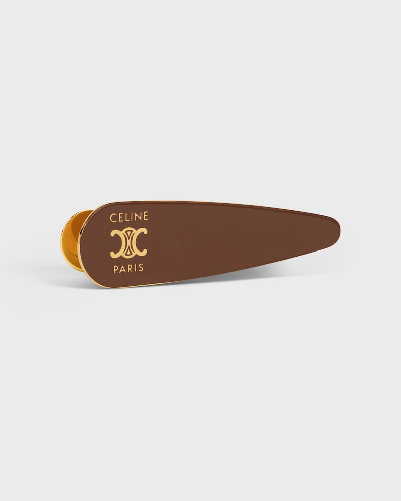 BARRETTE À CHEVEUX CELINE EN ACIER, ZAMAK ET VERNIS - Marron / Doré - ACCESSOIRES CHEVEUX - 1 | CELINE