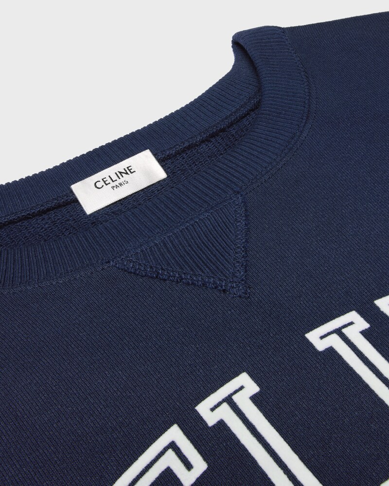 sweatshirt loose MOLLETON COTON - NAVY/OFF WHITE -  - 1 | CELINE
