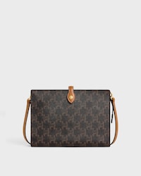 SMALL NOTE BOOK  IN triomphe canvas AND NATURAL CALFSKIN - MIEL - MINI BAGS - 1 | CELINE