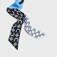 ribbon IN SILK TWILL - BLUE/BLACK -  - 2 | CELINE