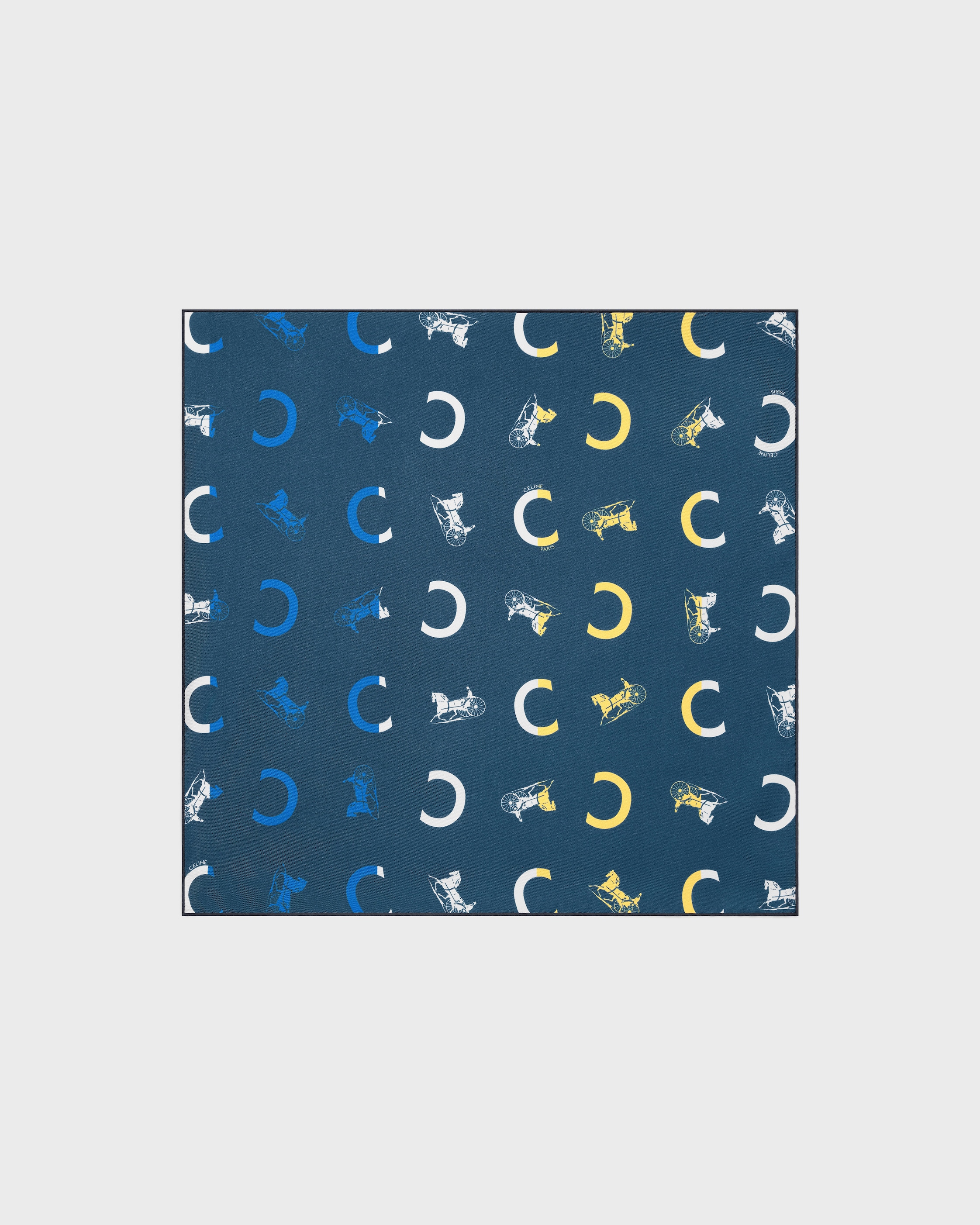 SCATTERED C CALÈCHE BANDANA 55 - NAVY/YELLOW/BLUE | CELINE