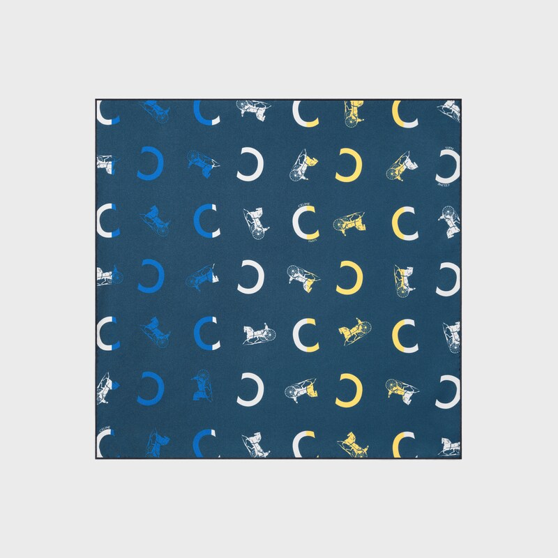 bandana IN silk twill - NAVY/YELLOW/BLUE -  - 1 | CELINE