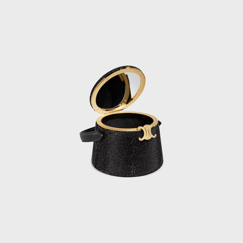 CELINE NINA MINAUDIERE in SUEDE CALFSKIN WITH STRASS - BLACK - GIFT FINDER - 1 | CELINE