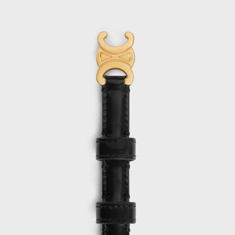 CINTURA TRIOMPHE DA 13 MM IN pelle Taurillon - NERO -  - 1 | CELINE