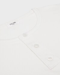 long sleeved t-shirt IN RIBBED COTTON JERSEY - OFF WHITE / BLACK -  - 2 | CELINE