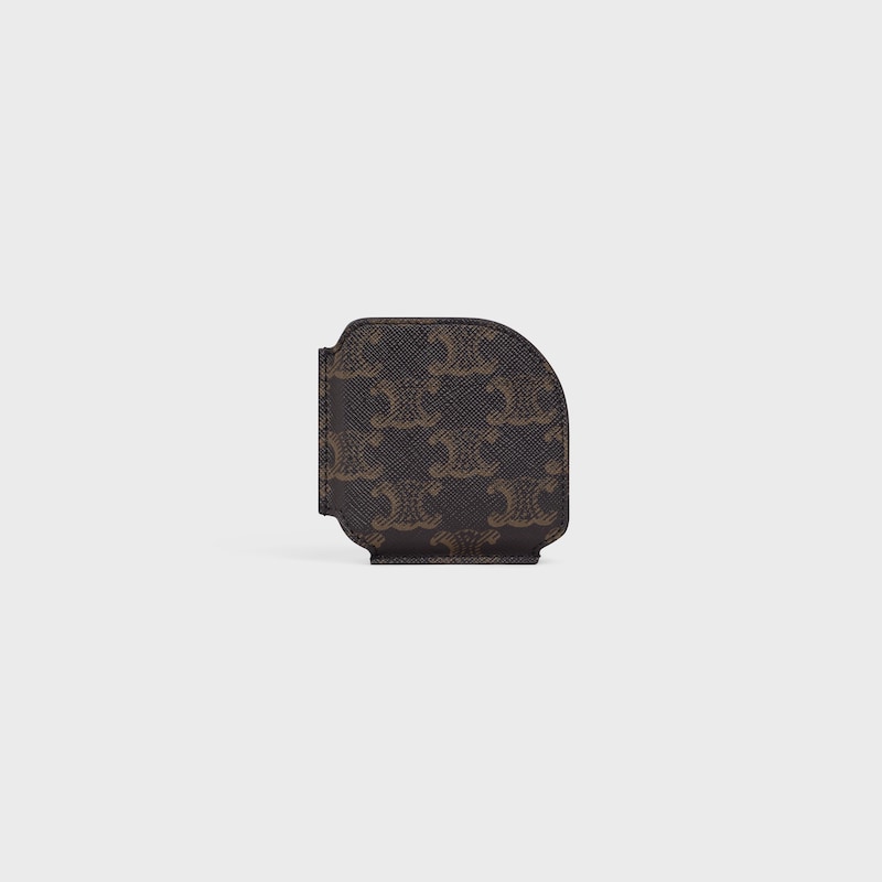 Pocket Mirror in Triomphe Canvas Case - BLACK / TAN - ACCESSORIES - 1 | CELINE