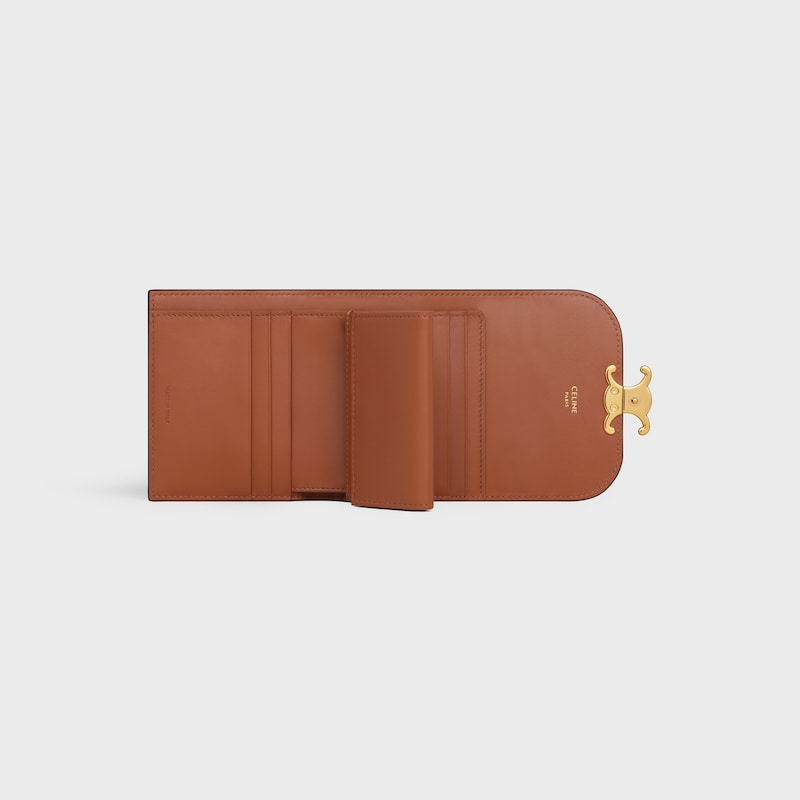 Small Flap Wallet TRIOMPHE IN Triomphe Canvas - TAN - TRIOMPHE CANVAS COLLECTION - 1 | CELINE