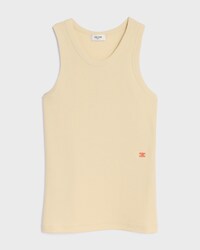 tank top IN ribbed cotton silk - VANILLA/ RED -  - 1 | CELINE