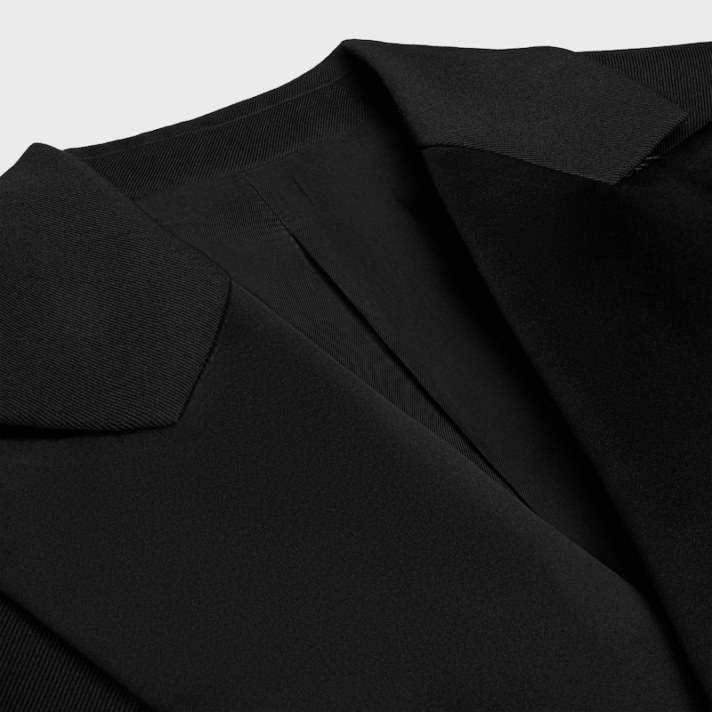 COLONNE TUX JACKET IN wool and mohair gabardine - BLACK -  - 1 | CELINE