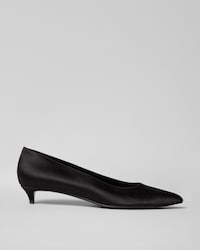 KITTEN PUMP IN SATIN - BLACK -  - 1 | CELINE