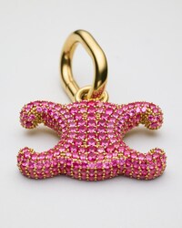 TRIOMPHE CON CHARMS CELINE DE STRASS Y LATÓN CON ACABADO DORADO - ROSA / DORADO - CHARMS - 1 | CELINE