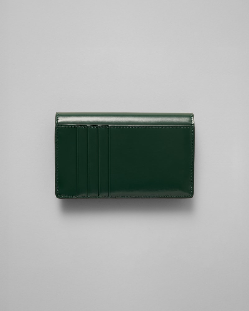 LONG CARD HOLDER WITH FLAP TRIOMPHE  IN Shiny calfskin - PINE - CARD HOLDERS - 1 | CELINE