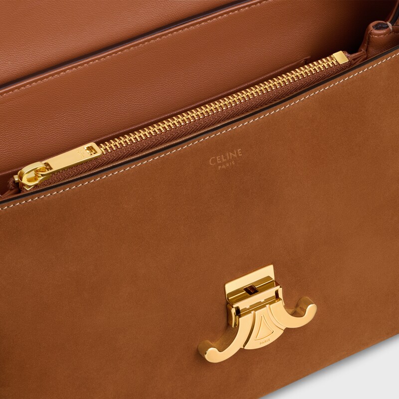 MEDIUM NINO BAG IN NUBUCK CALFSKIN - CAMEL - NINO - 1 | CELINE