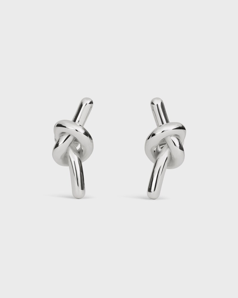 KNOT STUDS IN BRASS WITH RHODIUM FINISH - SILVER - KNOT - 1 | CELINE