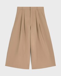 montauk cropped trousers IN COTTON AND WOOL GABARDINE - BEIGE -  - 1 | CELINE