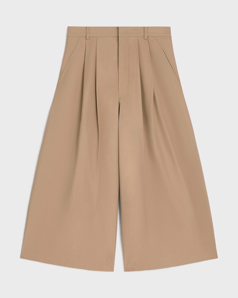 montauk cropped trousers IN COTTON AND WOOL GABARDINE - BEIGE -  - 1 | CELINE